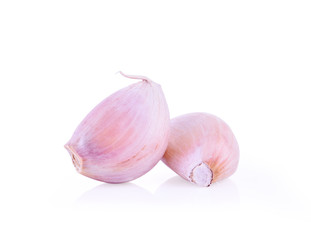 Organic garlic on white background