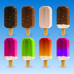 Illustration of ice cream set