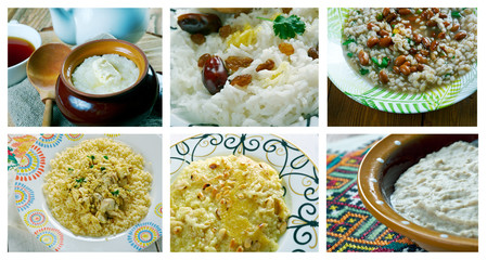  set of different cereals dish .