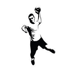 Fototapeta na wymiar Handball player abstract vector illustration. Team sport handbal