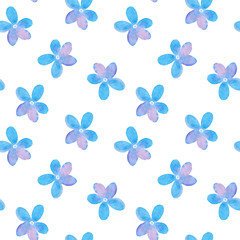 Obraz na płótnie Canvas Floral seamless pattern with forget-me-not flowers.Watercolor hand drawn illustration.