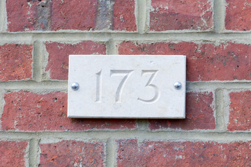 House Number 173 sign