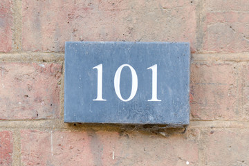 House Number 101 sign