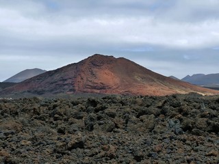 Parque nacional de Timanfaya en los municipios de Yaiza y Tinajo de la isla de Lanzarote, Islas Canarias,España