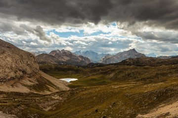 Scenic view of Italian Dolomites mountains