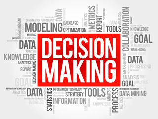 Decision Making word cloud, business concept