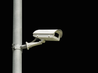 closed circuit camera cctv on black background isolate with clipping path