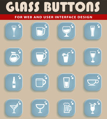 Glasses and cups simply icons