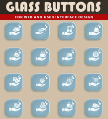 hand and money icon set