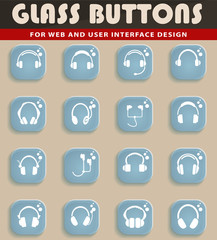 headphones icon set