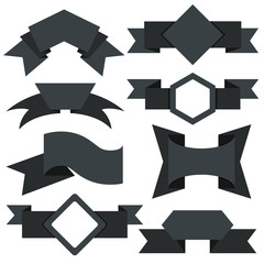 black label banners, black ribbons