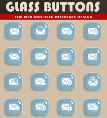 mail and envelope icon set