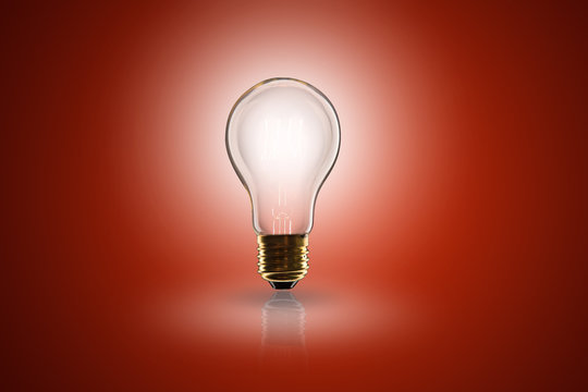 Idea concept -   light bulb on the color background