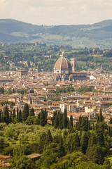 Fototapeta na wymiar Toscana,Firenze, la città e la cattedrale.