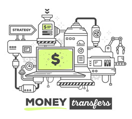 Vector illustration of creative professional mechanism for money