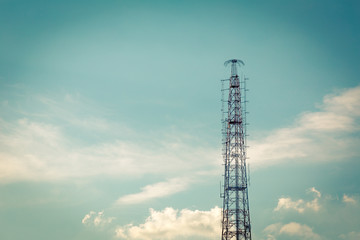 silhouette signal tower vintage tone