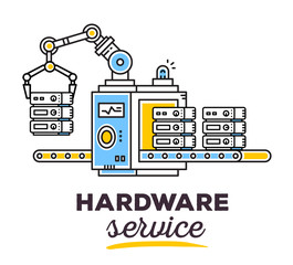 Vector illustration of creative professional mechanism with conv