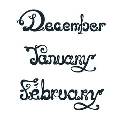 Names of months lettering.