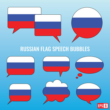 Russian Flag Speech Bubbles