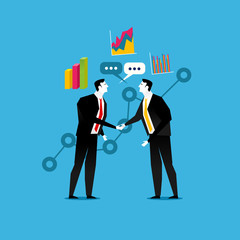 Business handshake,  business partnership.
