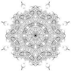 Mandala Illustration for coloring book