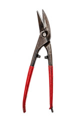 Alligator shears pliers for cutting sheet metal with red handle