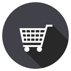 cart  vector icon, circle flat design internet button, web and mobile app illustration