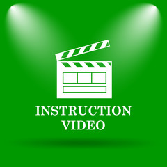 Naklejka premium Instruction video icon