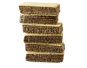 Biscuit wafer isolated on white background and clipping path