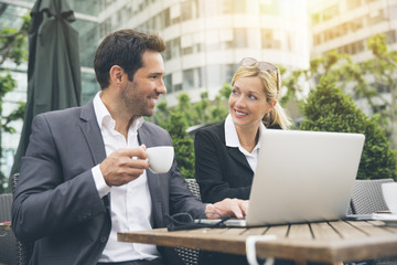 Business people having a coffee break