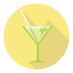 Martini Glass With Olive