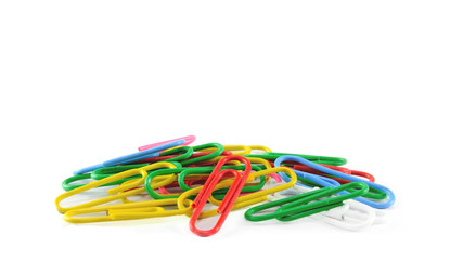 Group of multi-color paper clips, 16:9 size