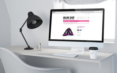 3d desktop workspace rendering online shop