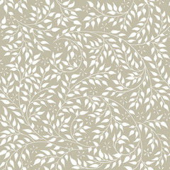 Olive tree floral seamless pattern