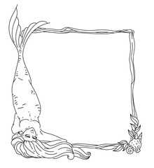Mermaid vector frame