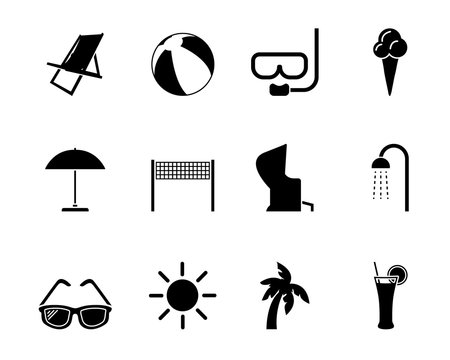Iconset Baden - Strand / Schwarz