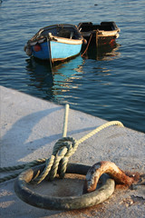 Obraz premium Two wooden fishing boats