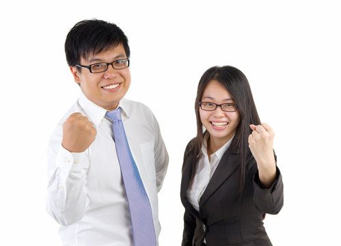 Asian business couple