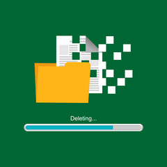 Deleting document or file. Deleting process.
