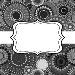 Patterned frame background invitation circular ornament grey bla