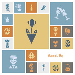 Womans Day Icon Set