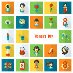 Womans Day Icon Set