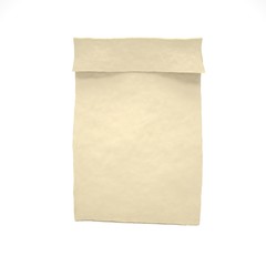 Lunch bag on white. 3d rendering.