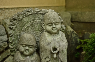 Statue of Buddha, guardians for child.Kyoto Japan.  地蔵菩薩　京都