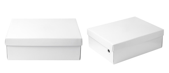 empty white paper box isolated on white background