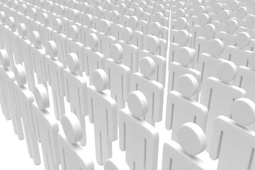 Obraz premium group of people figures on white background. 3d rendering.
