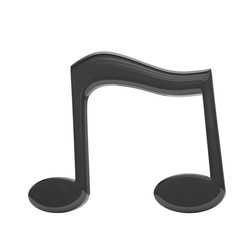 music note, on white. 3d rendering.