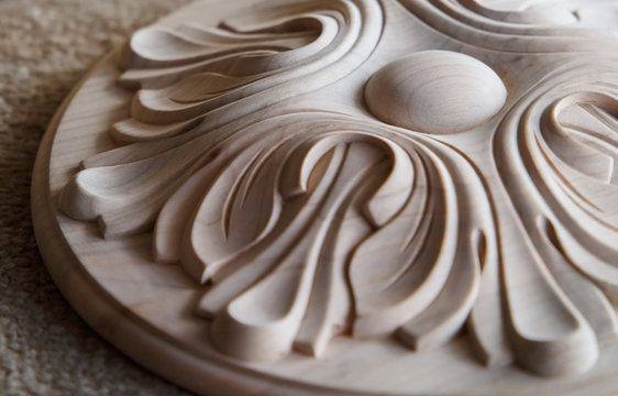Wood processing. Joinery work. wood carving. the carving object