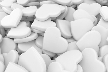 background made from many hearts. 3d rendering.