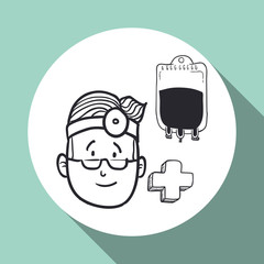 Medical care design. health care icon. sketch illustration